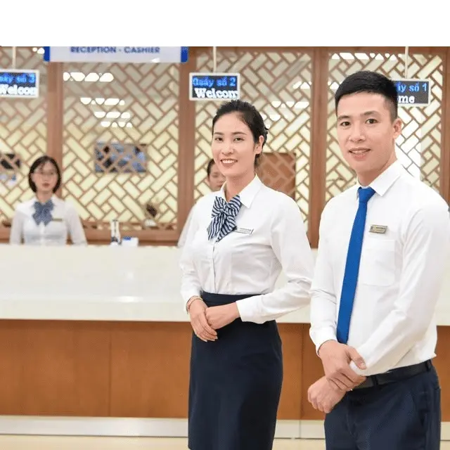 đồng phục lễ tân bệnh viện Tâm Anh