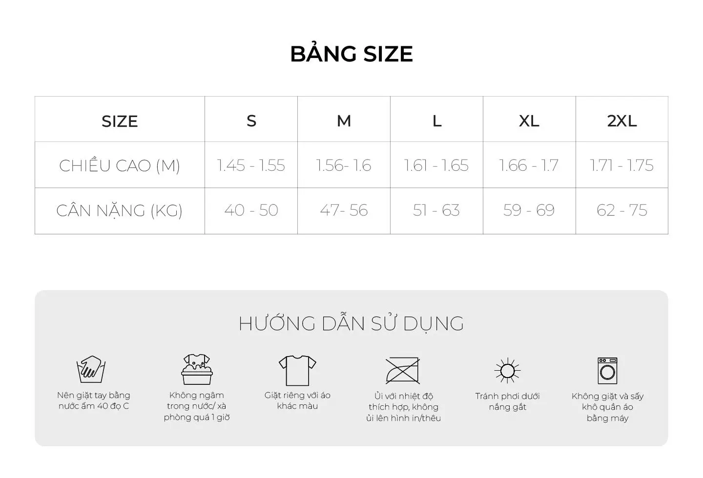 Bảng size áo dài và hướng dẫn sử dụng
