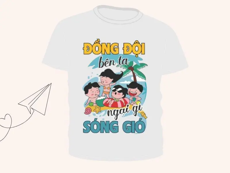Mẫu áo thun teambuilding slogan nổi bật dễ dàng truyền tải thông điệp của đội nhóm Mẫu áo thun teambuilding slogan