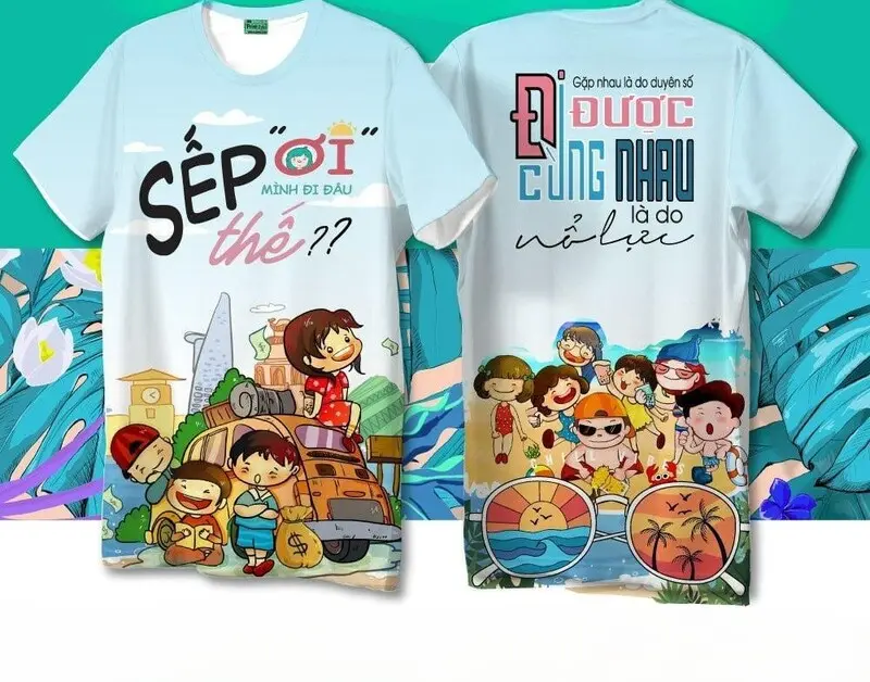 Áo thun teambuilding in chibi tạo cảm giác gần gũi, gắn bó giữa các thành viên Áo thun teambuilding in chibi