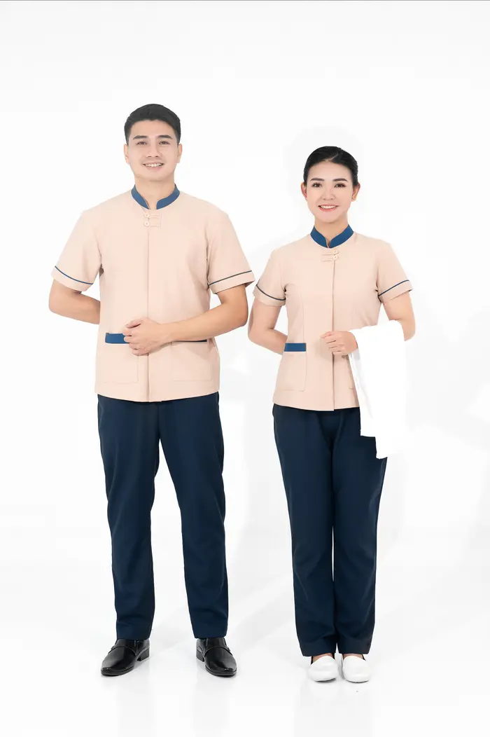 Mẫu đồng phục cho nhân viên buồng phòng trang nhã, lịch sự Mẫu đồng phục cho nhân viên buồng phòng